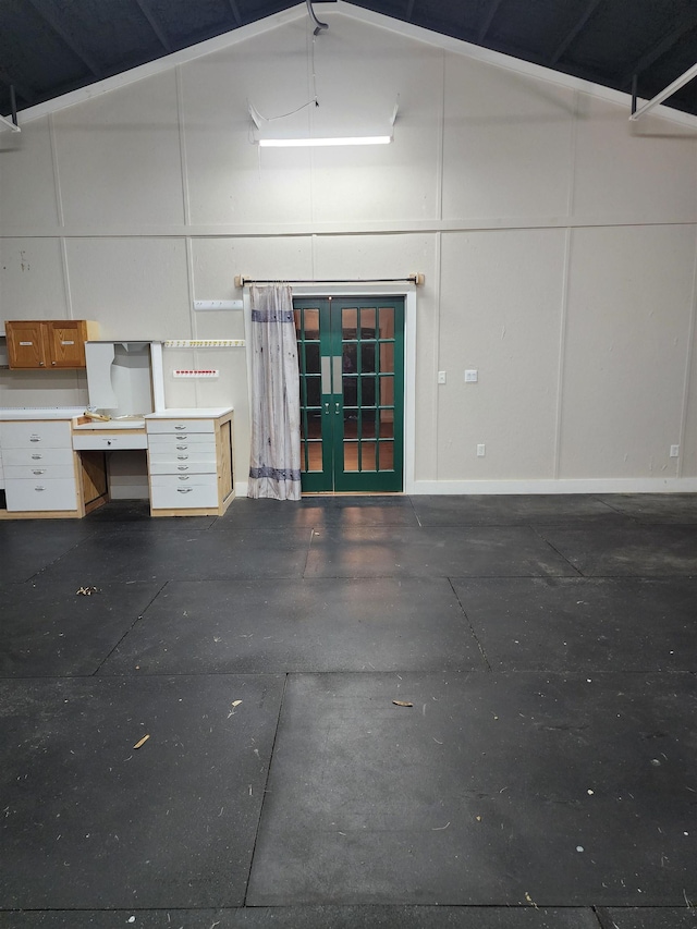 garage featuring french doors