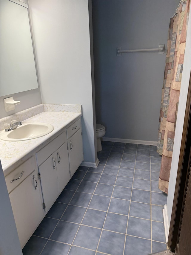 3726 Wicklow Cir, Tallahassee, FL 32309 - full bathroom with vanity, tile patterned floors, and curtained shower