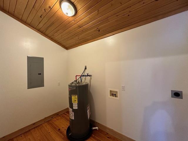 utilities with electric panel and electric water heater