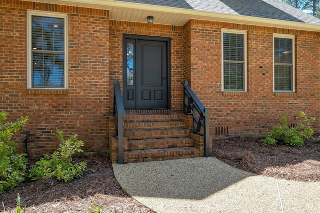 2227 Ten Oaks Dr, Tallahassee, FL 32312 - doorway to property with brick siding and a shingled roof