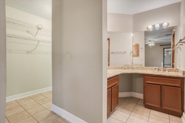 bathroom featuring vanity and tile patterned floors