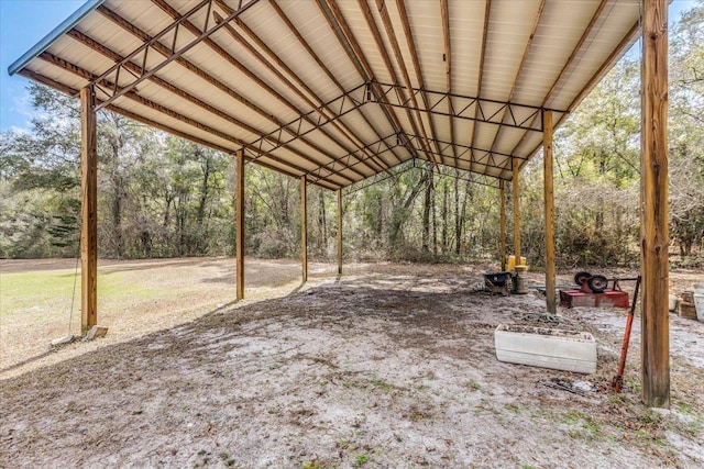 exterior space featuring a carport
