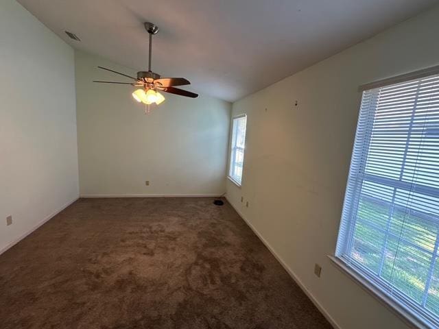 5356 Tewkesbury Trce, Tallahassee, FL 32309 - carpeted empty room featuring lofted ceiling, a ceiling fan, and baseboards