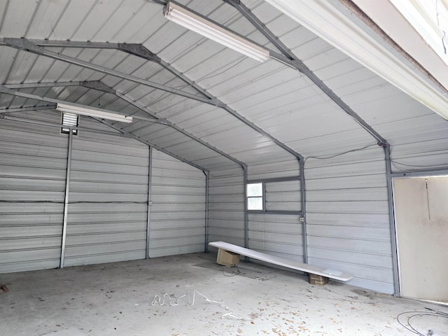 garage featuring metal wall