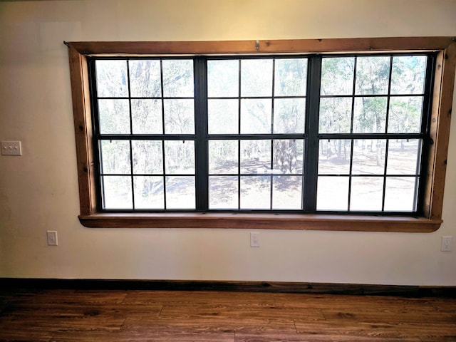 details featuring wood finished floors and baseboards
