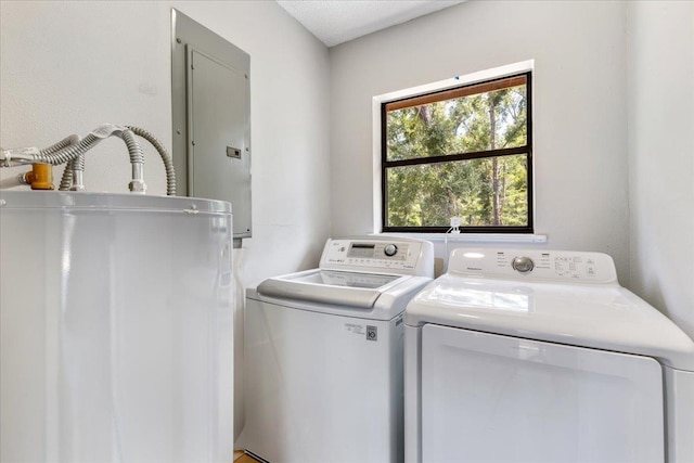 16552 198th Trace, Trace, FL 32071 - washroom featuring water heater, washer and dryer, and electric panel