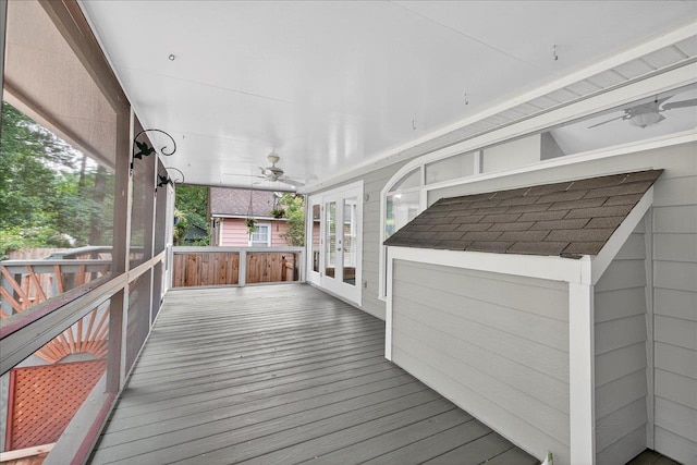 2032 Ascot Way, Tallahassee, FL 32312 - deck featuring french doors and a ceiling fan