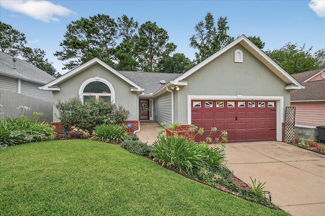 2032 Ascot Way, Tallahassee, FL 32312 - view of front of house featuring stucco siding, a garage, driveway, and roof with shingles