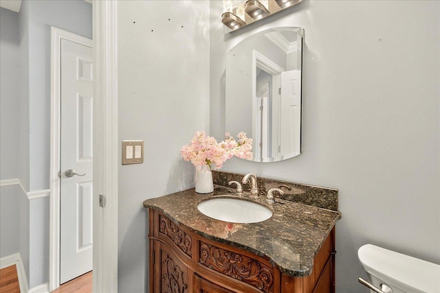 2032 Ascot Way, Tallahassee, FL 32312 - half bath featuring vanity and wood finished floors