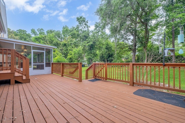 3514 Tullamore Ln, Tallahassee, FL 32309 - wooden terrace with a sunroom and view of scattered trees