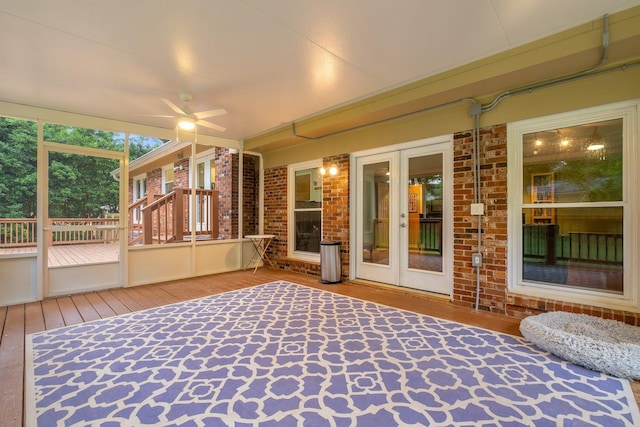 3514 Tullamore Ln, Tallahassee, FL 32309 - sunroom / solarium featuring french doors and ceiling fan