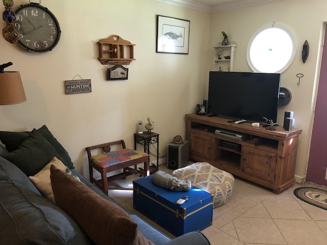 39 Wiregrass Ln, Quincy, FL 32351 - living room with crown molding and light tile patterned floors
