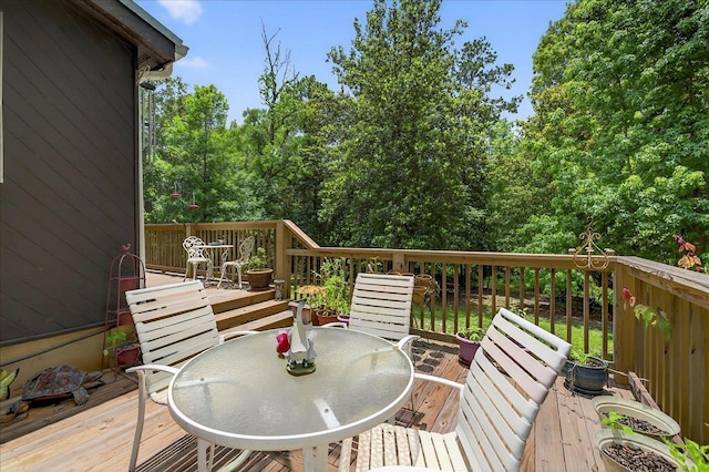 39 Wiregrass Ln, Quincy, FL 32351 - wooden deck with outdoor dining area