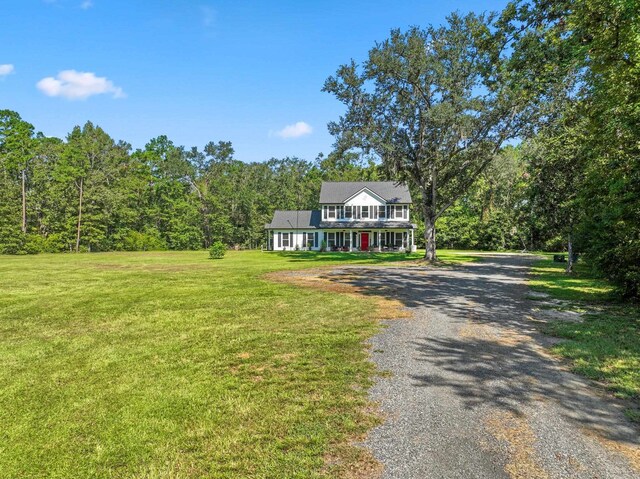 view of front of house with a front yard