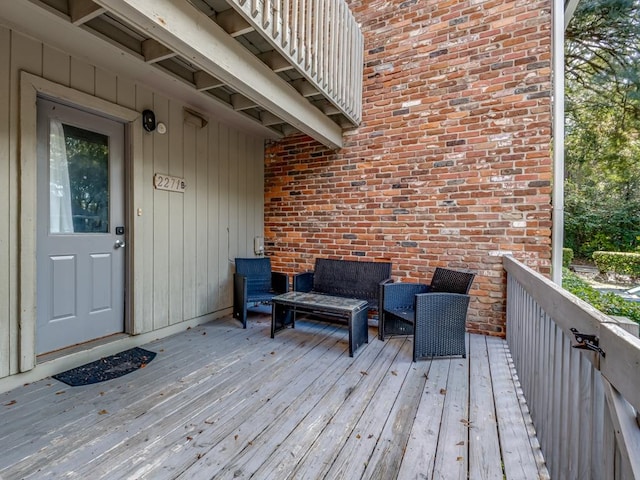 deck with an outdoor living space