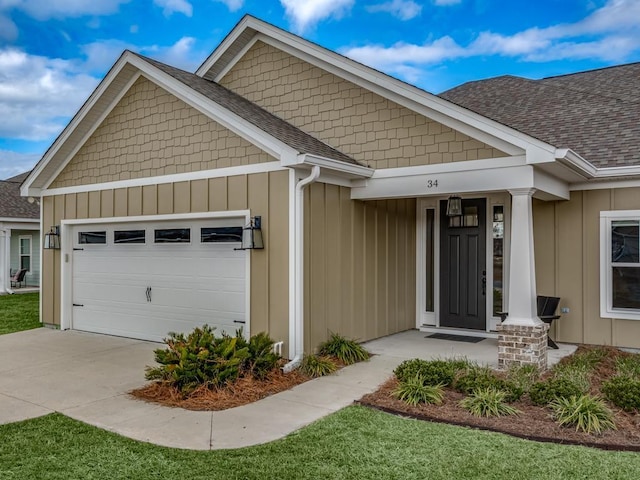 view of front of home with a garage