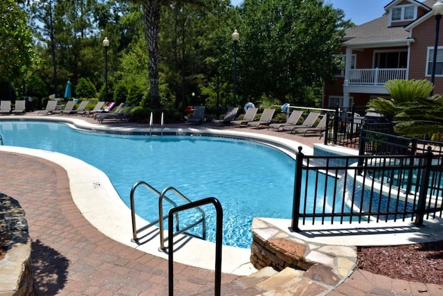 view of pool with a patio