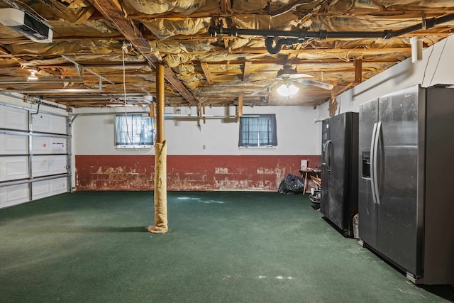 615 N Calhoun St, Quincy, FL 32351 - garage with stainless steel refrigerator with ice dispenser and black fridge with ice dispenser