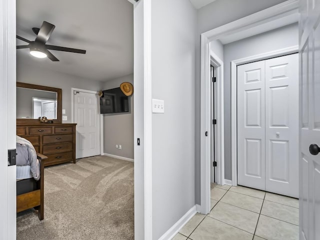 interior space with light tile patterned floors