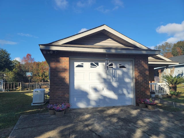 garage with a porch