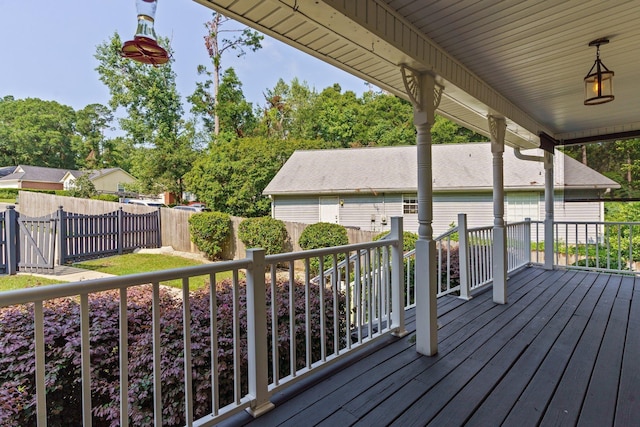 deck with a porch