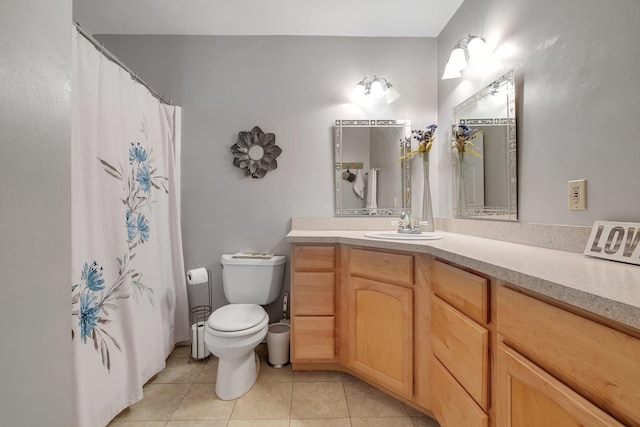 8171 Elysian Way, Tallahassee, FL 32311 - full bathroom with tile patterned flooring, vanity, toilet, and curtained shower