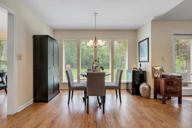 8171 Elysian Way, Tallahassee, FL 32311 - dining space with light wood finished floors, a chandelier, plenty of natural light, and baseboards