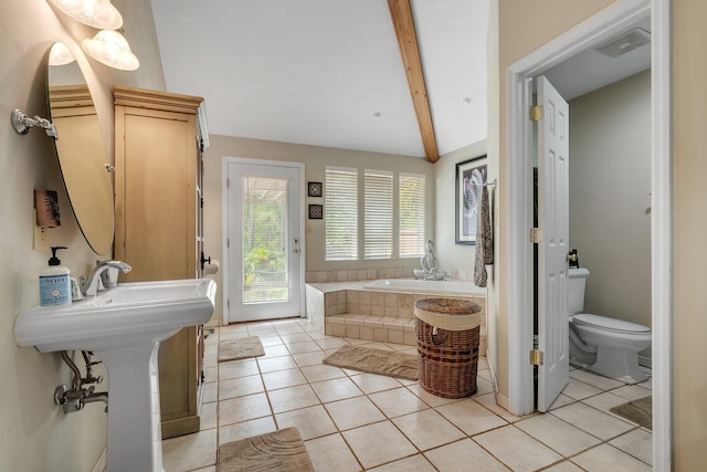8171 Elysian Way, Tallahassee, FL 32311 - full bathroom featuring a garden tub, tile patterned floors, and toilet