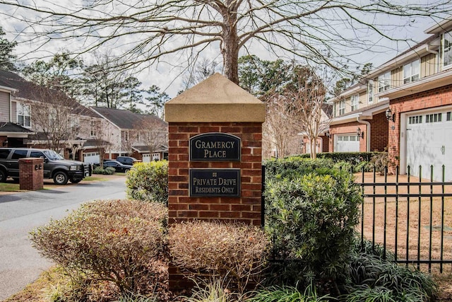 view of community sign