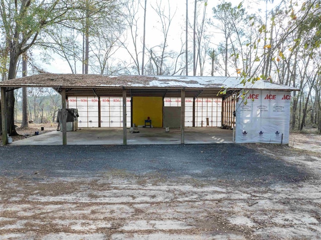 view of garage