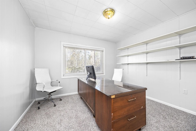 view of carpeted office space