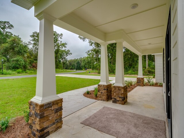 view of patio with covered porch