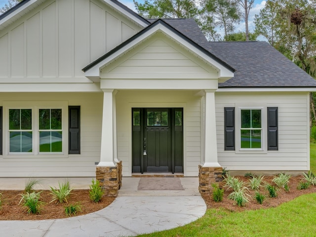 exterior space with a porch