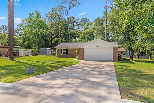 6812 Hill Gail Trl, Tallahassee, FL 32309 - view of front of property with brick siding, concrete driveway, and a garage