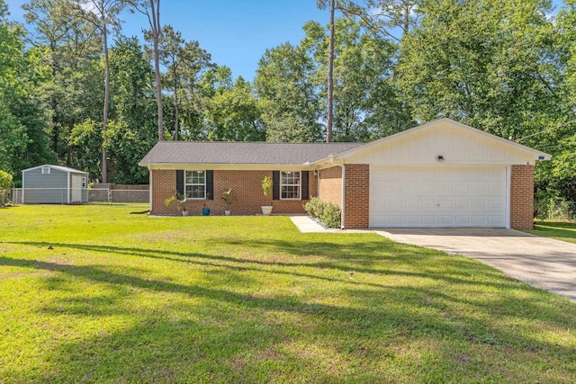6812 Hill Gail Trl, Tallahassee, FL 32309 - ranch-style house with a garage, driveway, and brick siding