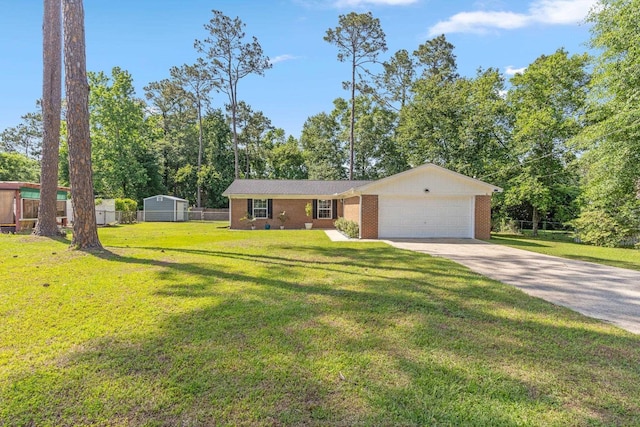 6812 Hill Gail Trl, Tallahassee, FL 32309 - view of front of home featuring a garage, driveway, and view of wooded area