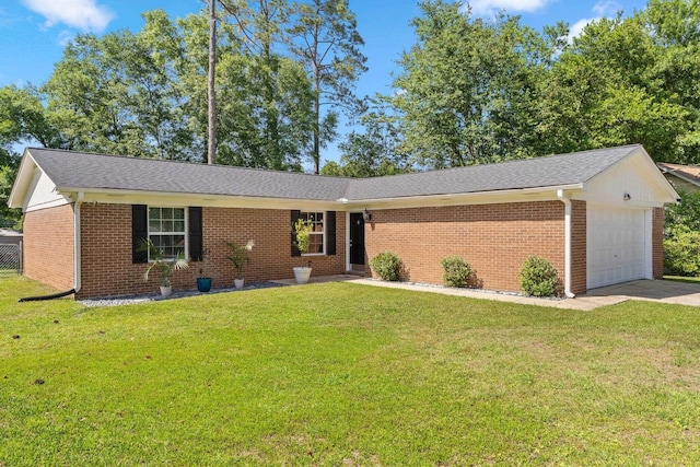 6812 Hill Gail Trl, Tallahassee, FL 32309 - single story home featuring brick siding, a garage, and a front lawn