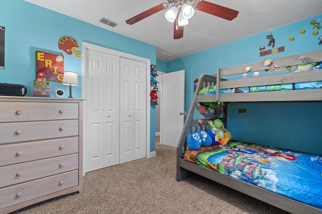 6812 Hill Gail Trl, Tallahassee, FL 32309 - carpeted bedroom featuring a closet and ceiling fan