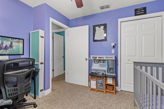 6812 Hill Gail Trl, Tallahassee, FL 32309 - carpeted bedroom with a closet and a ceiling fan