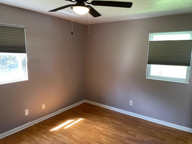 320 Lancaster Dr, Tallahassee, FL 32304 - spare room featuring a ceiling fan, wood finished floors, and baseboards