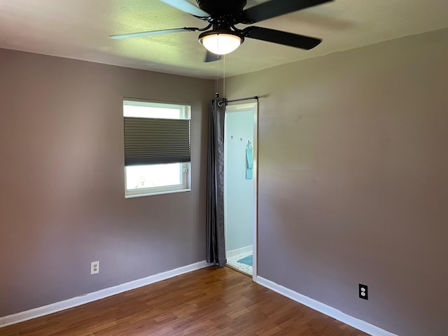 320 Lancaster Dr, Tallahassee, FL 32304 - empty room featuring ceiling fan, wood finished floors, and baseboards