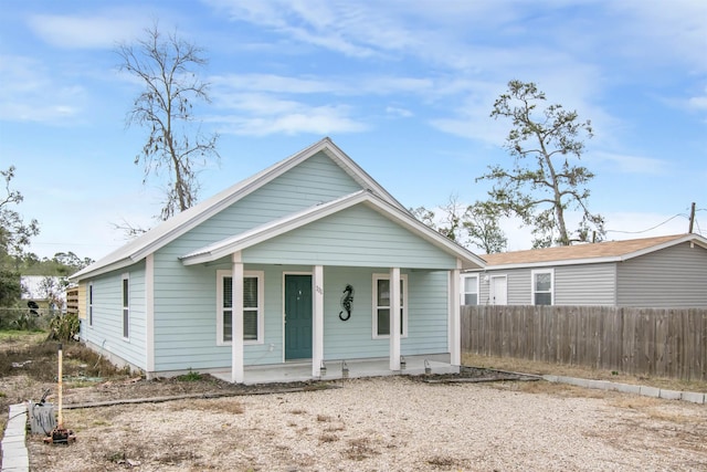 bungalow featuring a porch