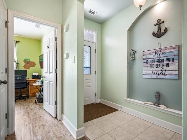 entryway featuring light hardwood / wood-style floors