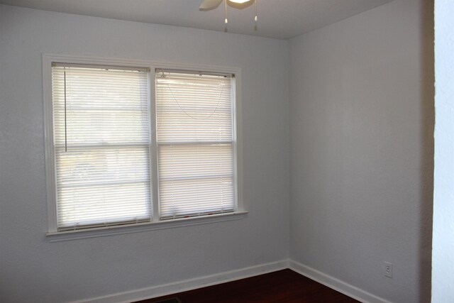 spare room with ceiling fan