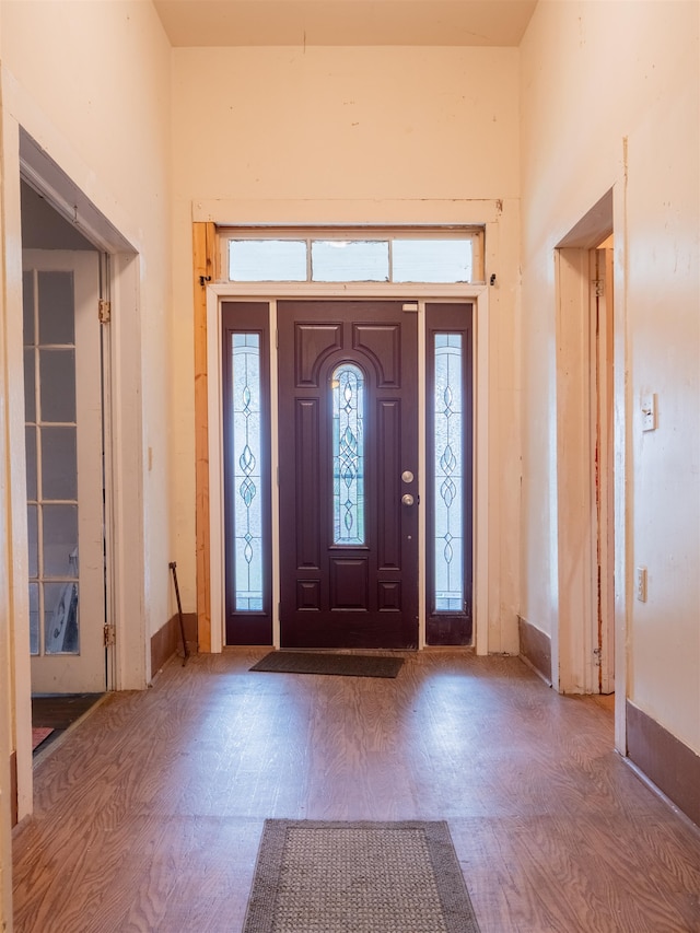 entrance foyer with hardwood / wood-style flooring