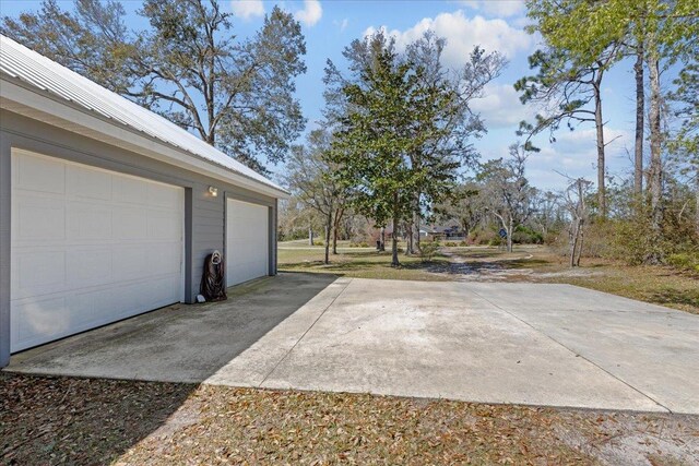 view of garage