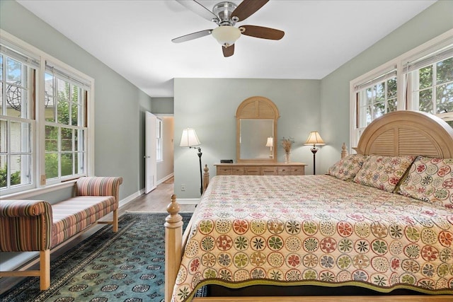 921 Forest Dr, Quincy, FL 32351 - bedroom featuring a ceiling fan and wood finished floors