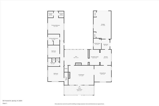 921 Forest Dr, Quincy, FL 32351 - view of property floor plan