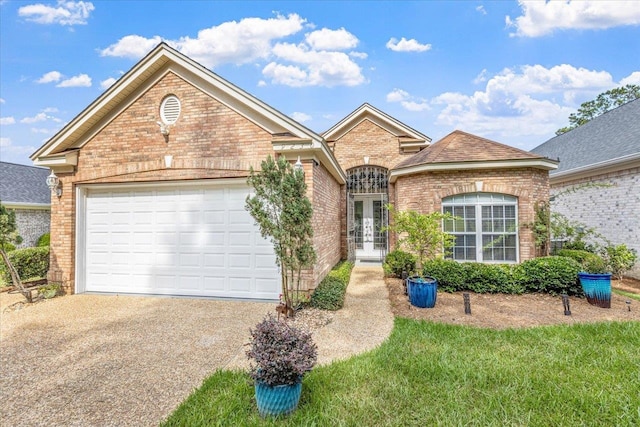 front of property with a garage