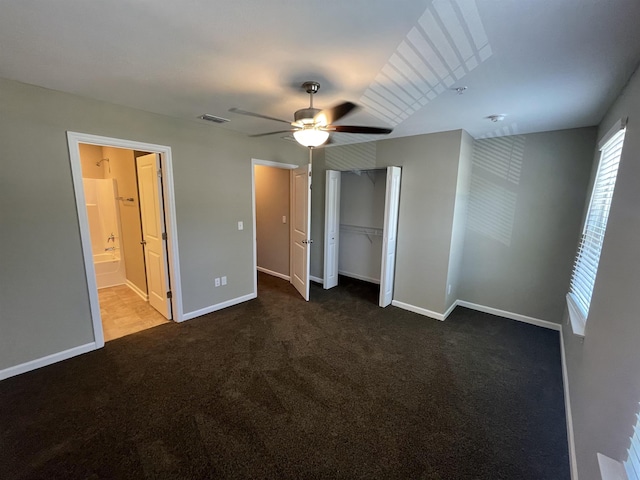 2281 Del Carmel Way, Tallahassee, FL 32303 - unfurnished bedroom with carpet, ceiling fan, connected bathroom, and a closet